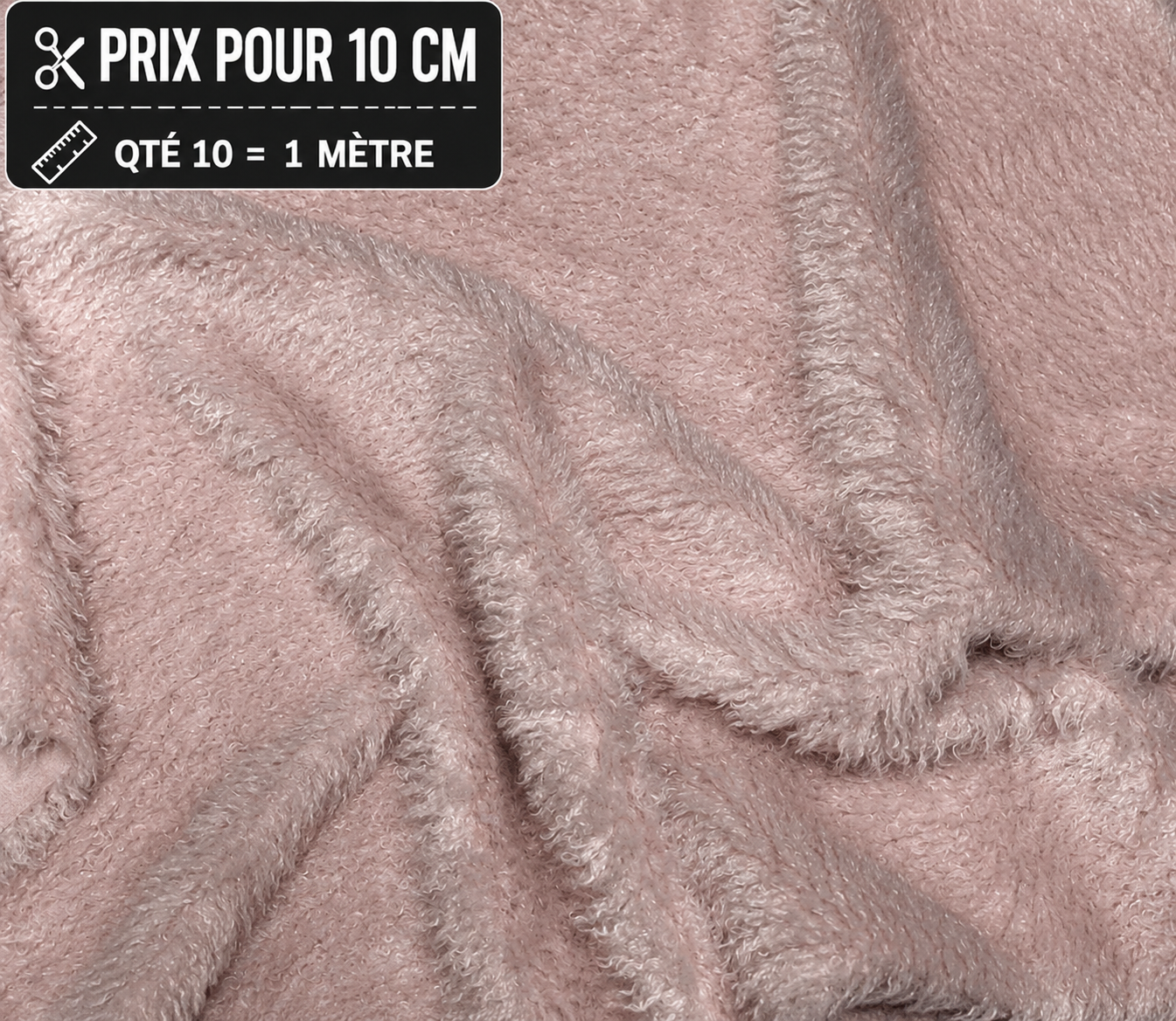 Fausse fourrure frisée rose clair pour peluches de collection