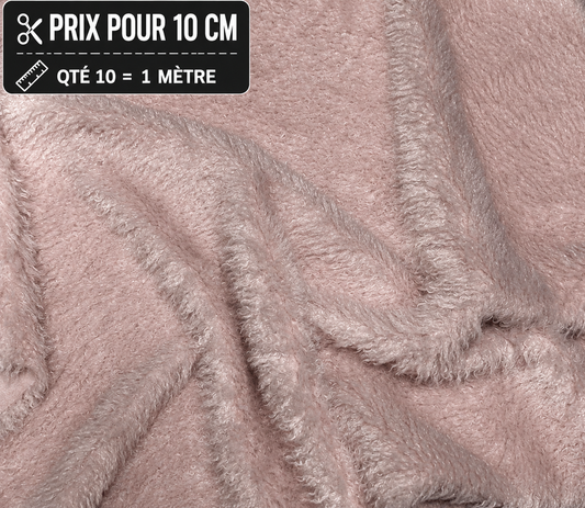 Fausse fourrure frisée rose clair pour peluches de collection