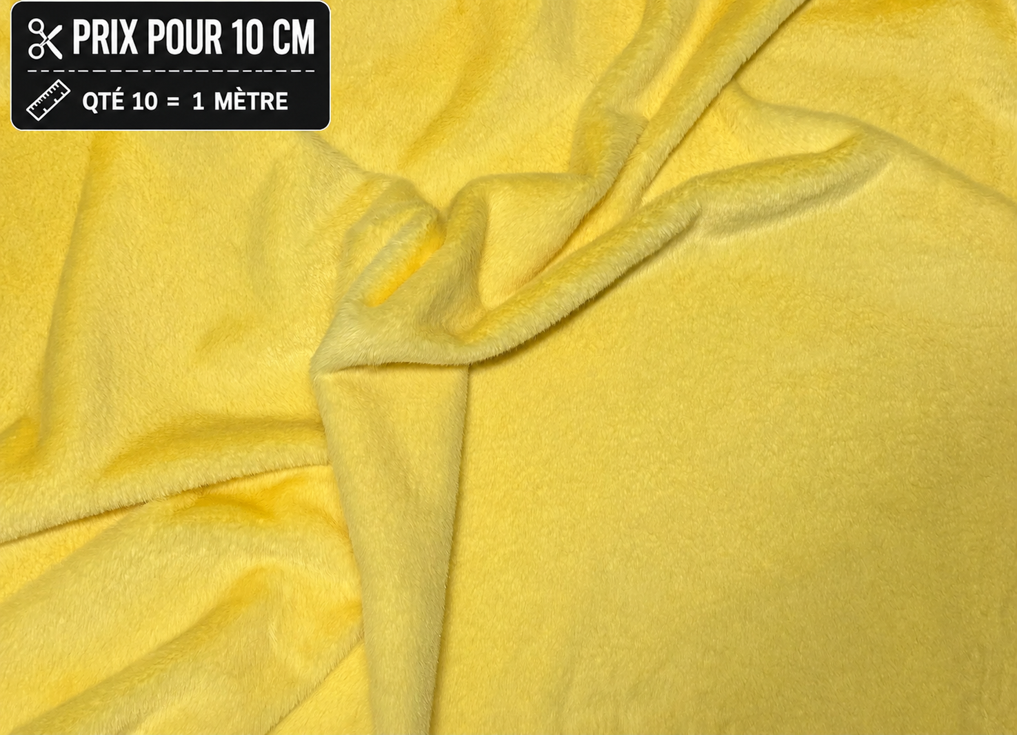 Fausse fourrure jaune douce à poils courts