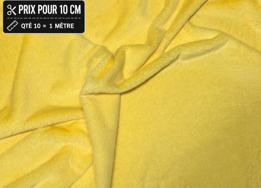 Fausse fourrure jaune douce à poils courts