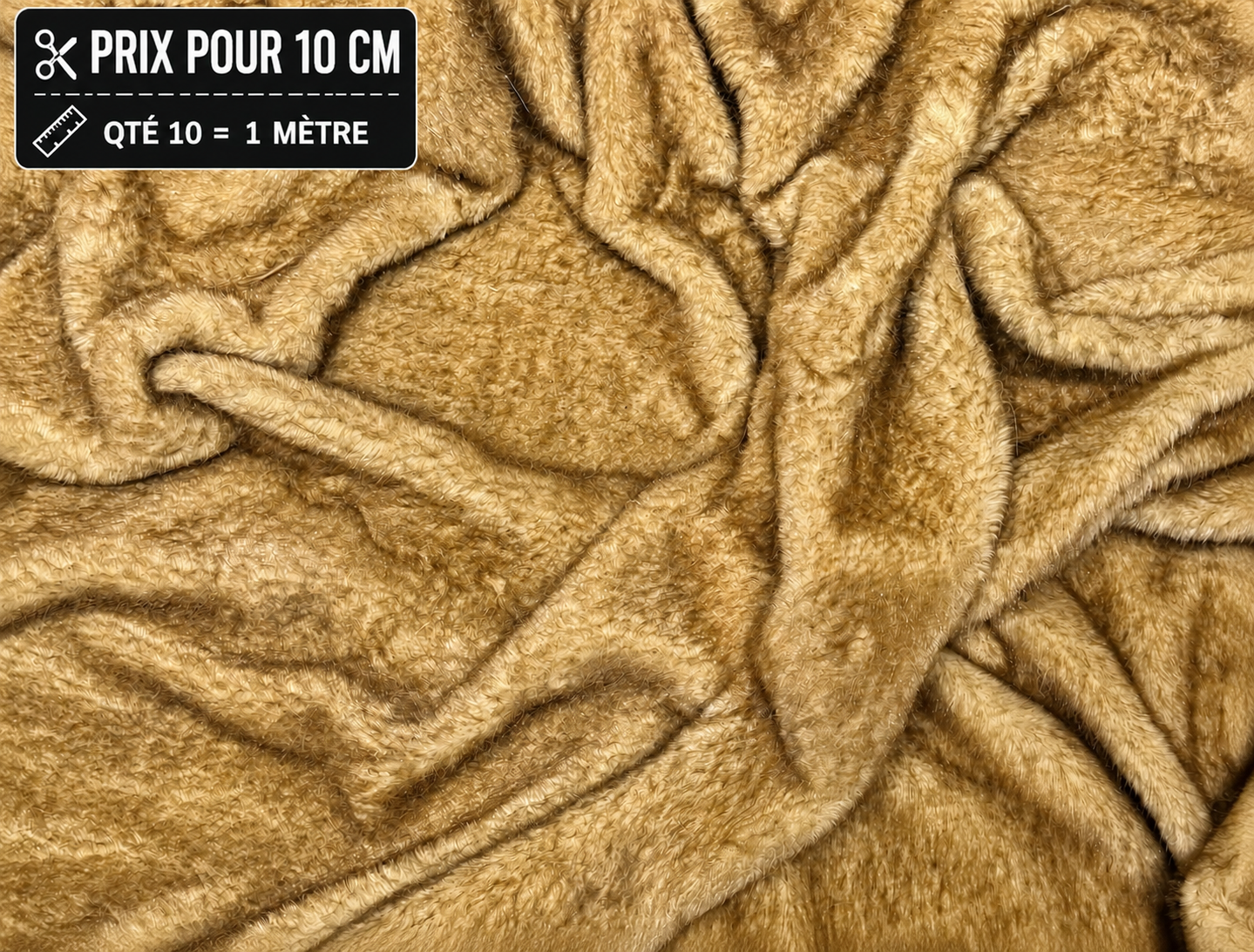 Fausse fourrure marron clair ultra douce à poils de 1,5 cm pour ours de collection