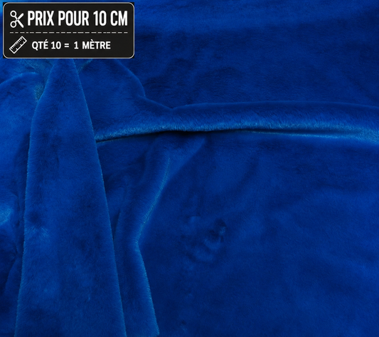 fausse fourrure bleu roi poils mi longs
