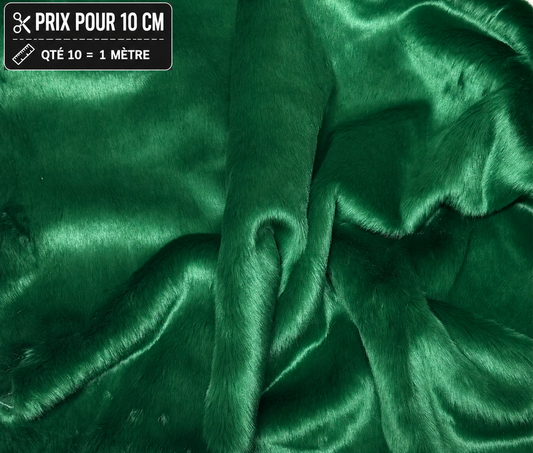Fausse fourrure vert émeraude ultra douce à poils de 2 cm