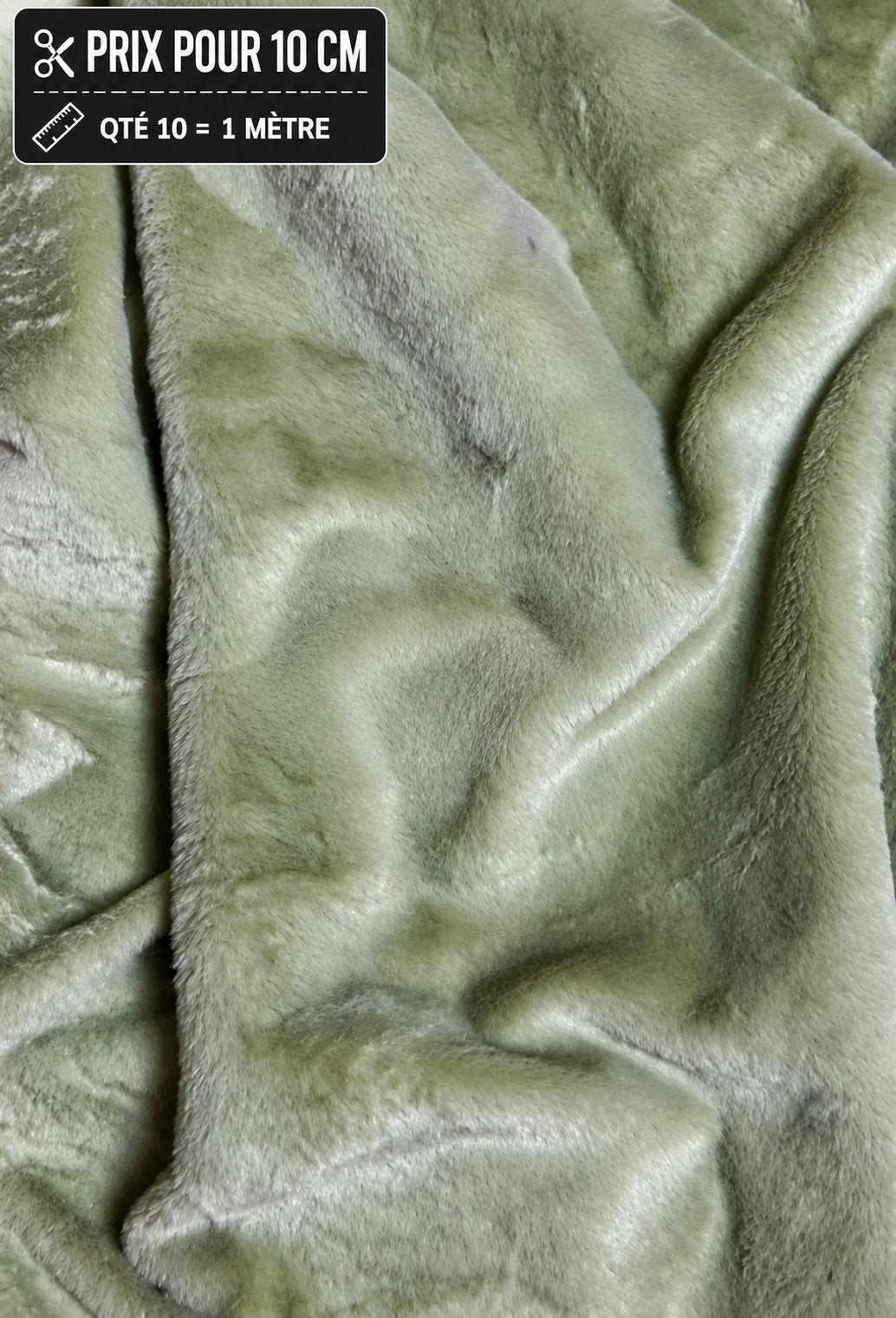 Fausse fourrure vert sauge à poils moyens pour ours de collection