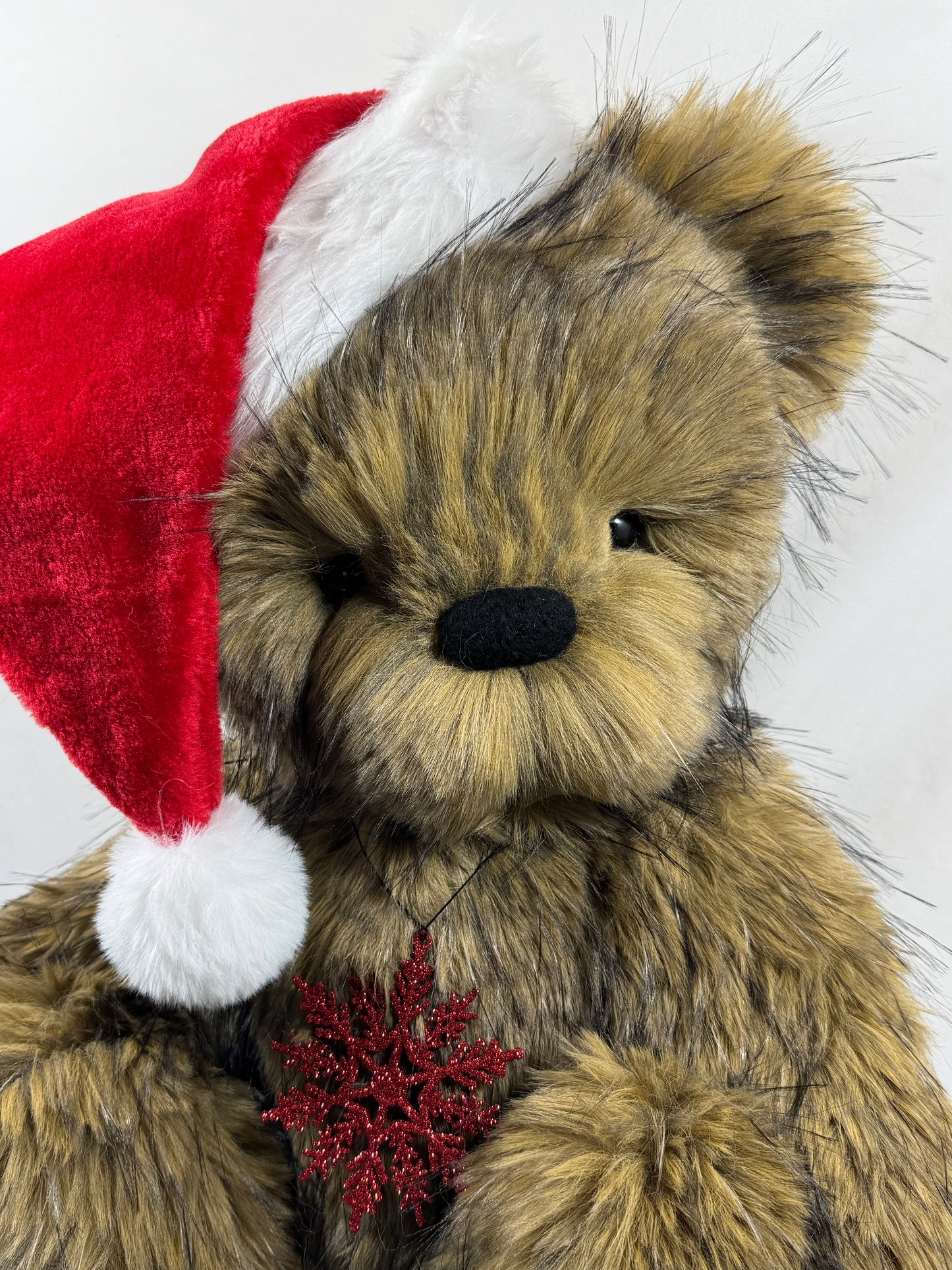 Ours de collection “Navidad” – 65 cm – Articulé à l’ancienne bois & métal – Pièce unique