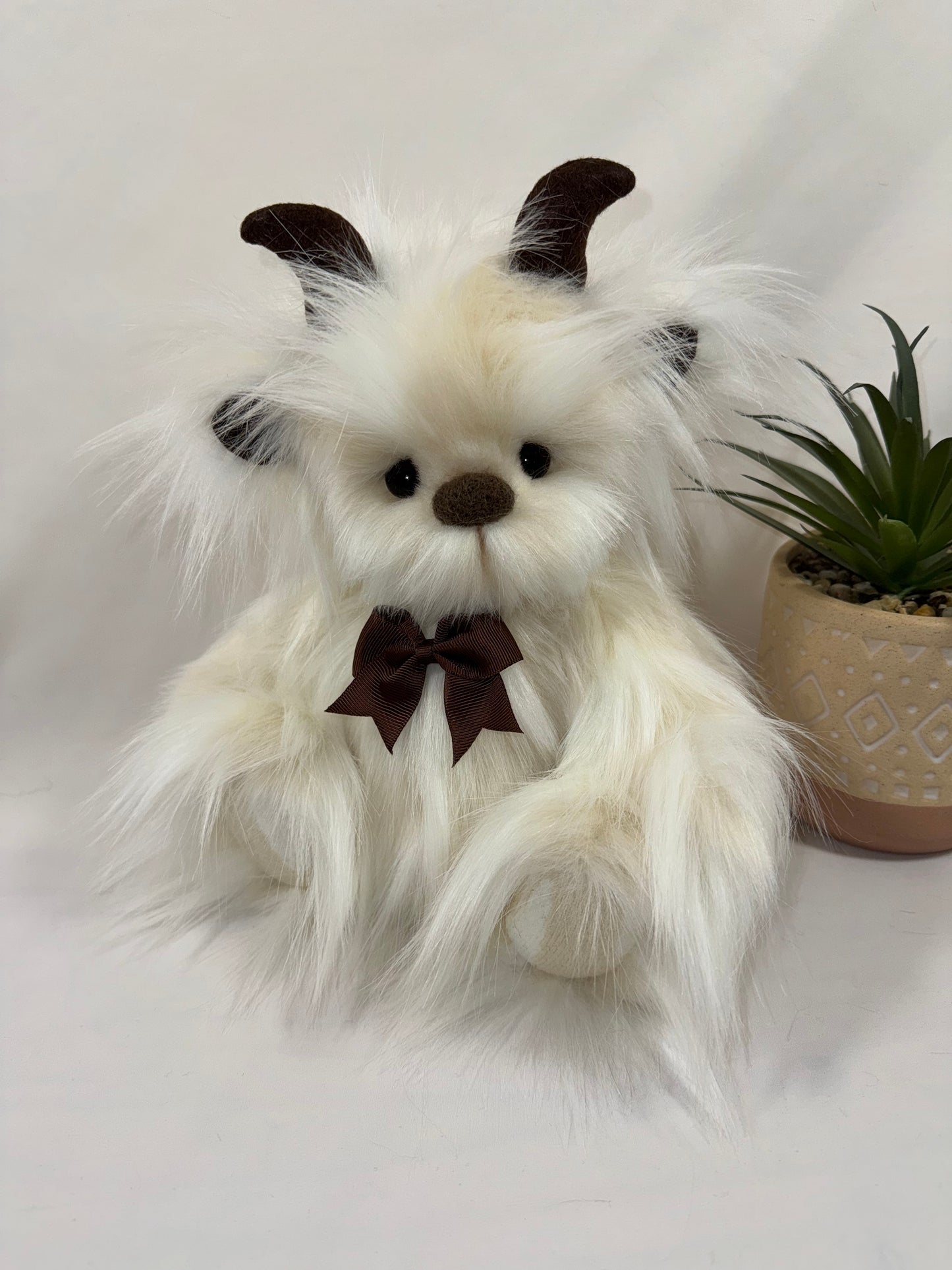 Florentine — Ours de collection articulé à l’ancienne inspiration vachette 32 cm | Peluche artisanale fait main | Pièce unique