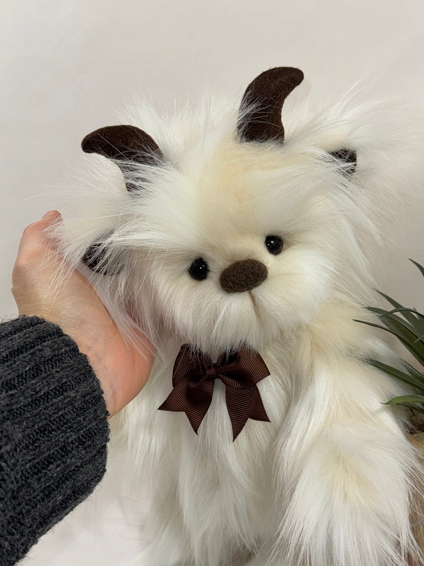 Florentine — Ours de collection articulé à l’ancienne inspiration vachette 32 cm | Peluche artisanale fait main | Pièce unique