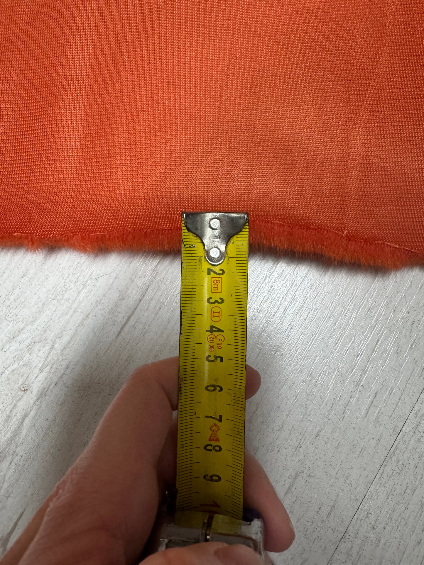 🧡 Fausse fourrure orange | Coupon 30×70 cm | Poil 1 cm ultra doux