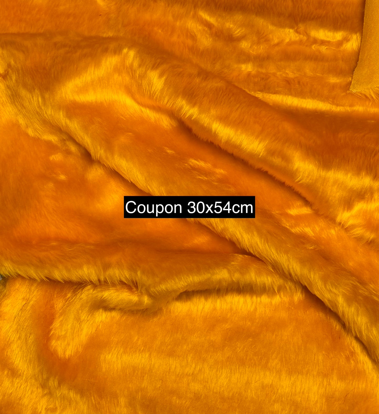 Coupon tissu fausse fourrure douce légère à poils courts orange 30cmx54cm