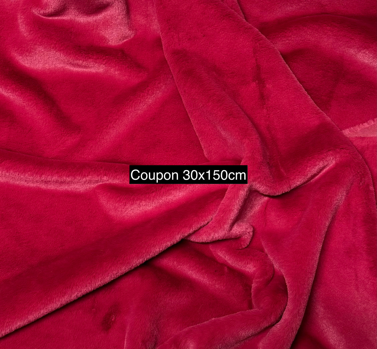 Coupon fausse fourrure framboise – poils courts 1 cm – 30x150 cm