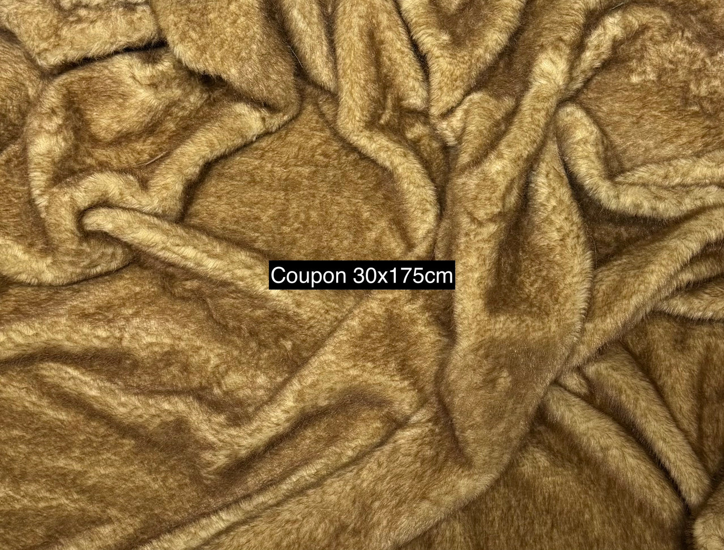 Coupon fausse fourrure marron 30x175 cm 🧵 poils courts 1,5 cm