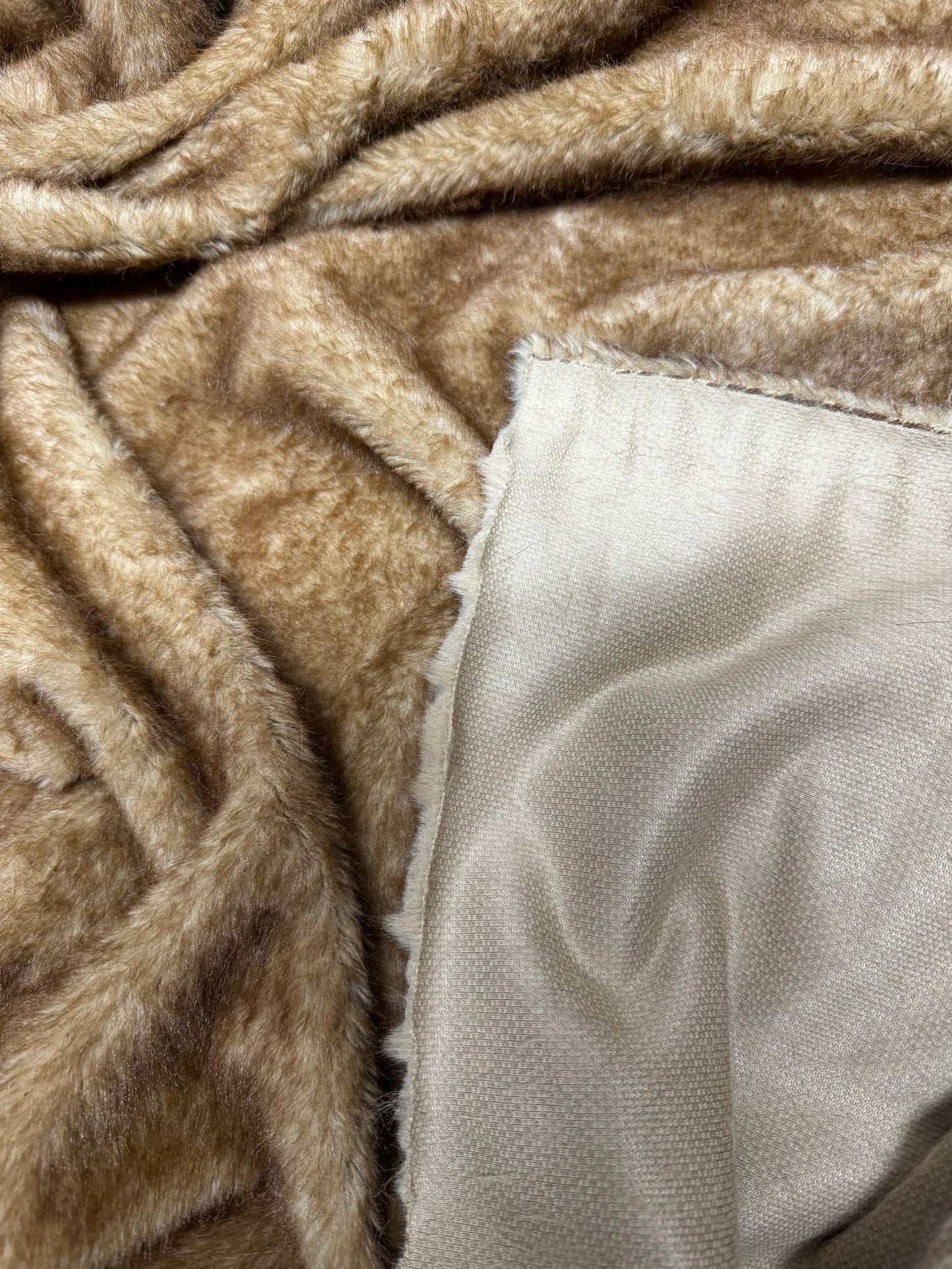 Coupon fausse fourrure marron 30x175 cm 🧵 poils courts 1,5 cm