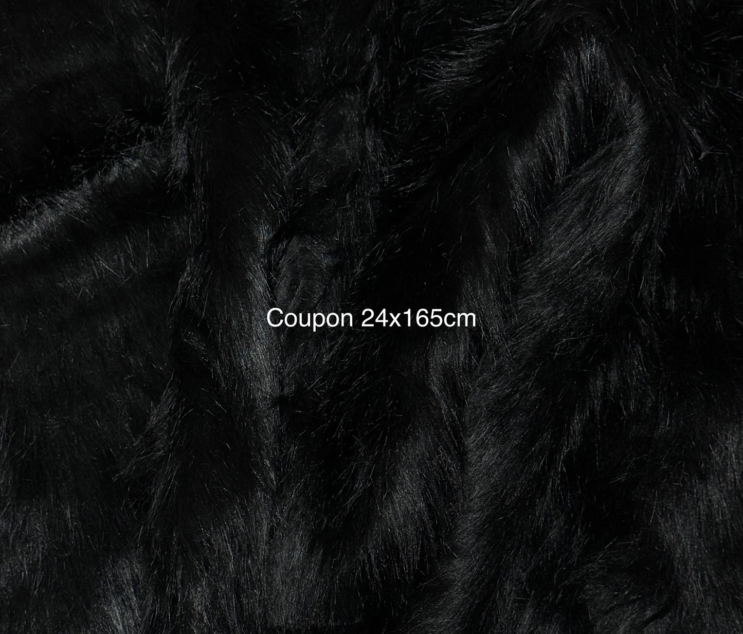 Coupon fausse fourrure noire 24x165 cm – poils longs 4/5 cm