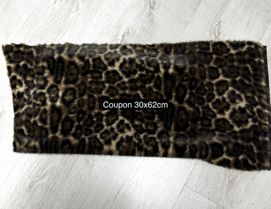 Leopard faux fur brown black hair 1.5 cm – 30x62 cm coupon