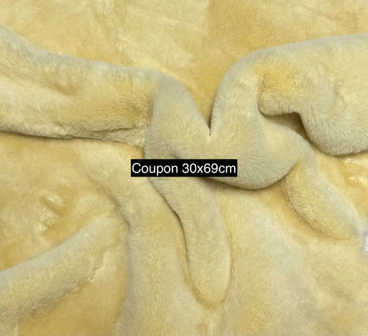 Soft yellow faux fur 2 cm pile – 30x69 cm thick premium quality coupon