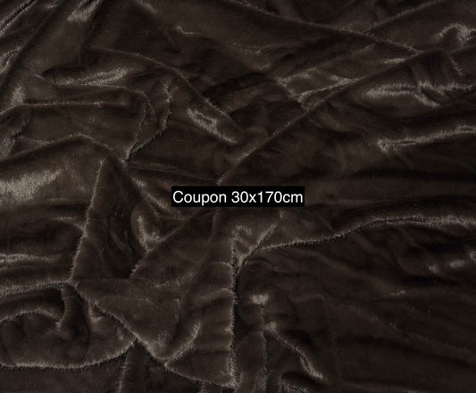 Fausse fourrure marron texturée 1 cm – coupon 30x170 cm – peluche, ours de collection & fursuit