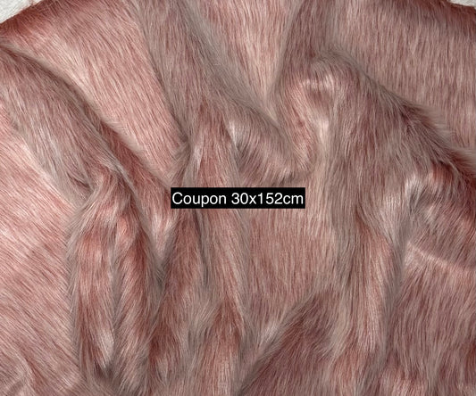 Orange faux fur with 3-4 cm white strands – 30x152 cm piece – workshop offcut