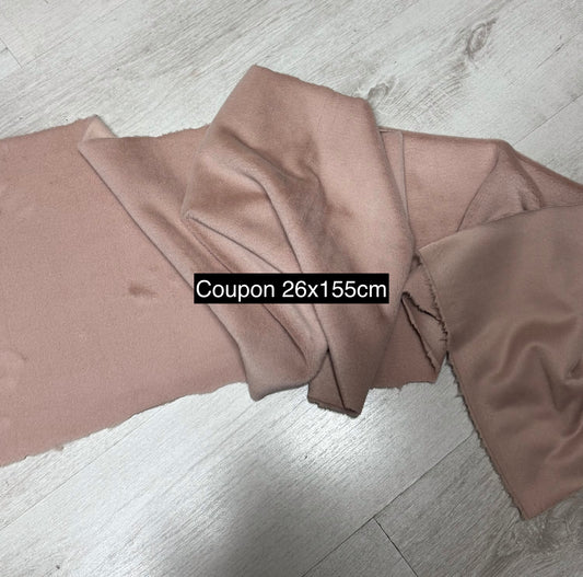 Light pink short pile faux fur velvet feel fabric remnant 26cmx155cm