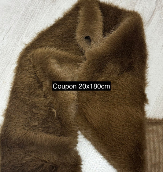 Fausse fourrure marron dense 2–2,5 cm – coupon 20x180 cm – peluche, ours de collection, fursuit & cosplay