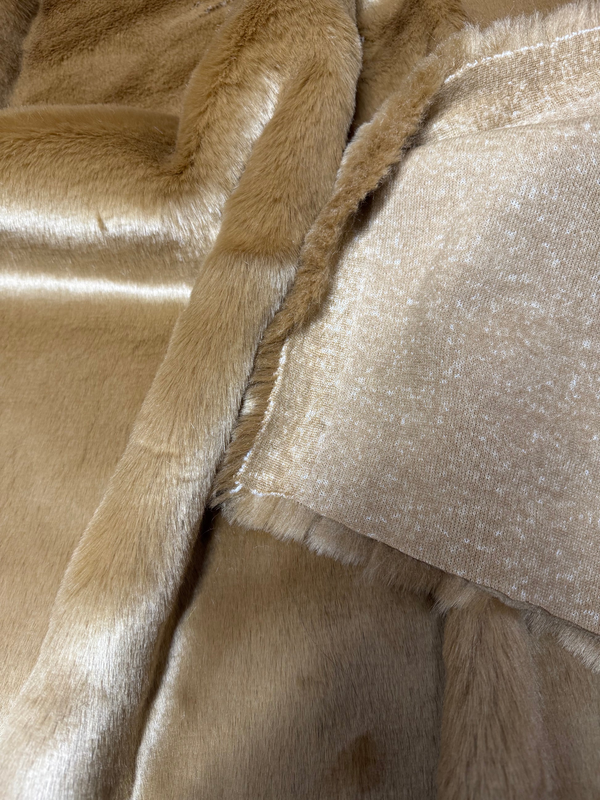 coupon fausse fourrure marron 30x150 cm aspect soyeux réaliste