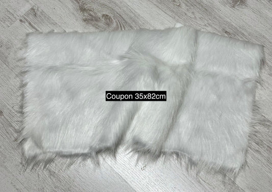 White long pile faux fur 4 cm – plush & fursuit fabric – remnant
