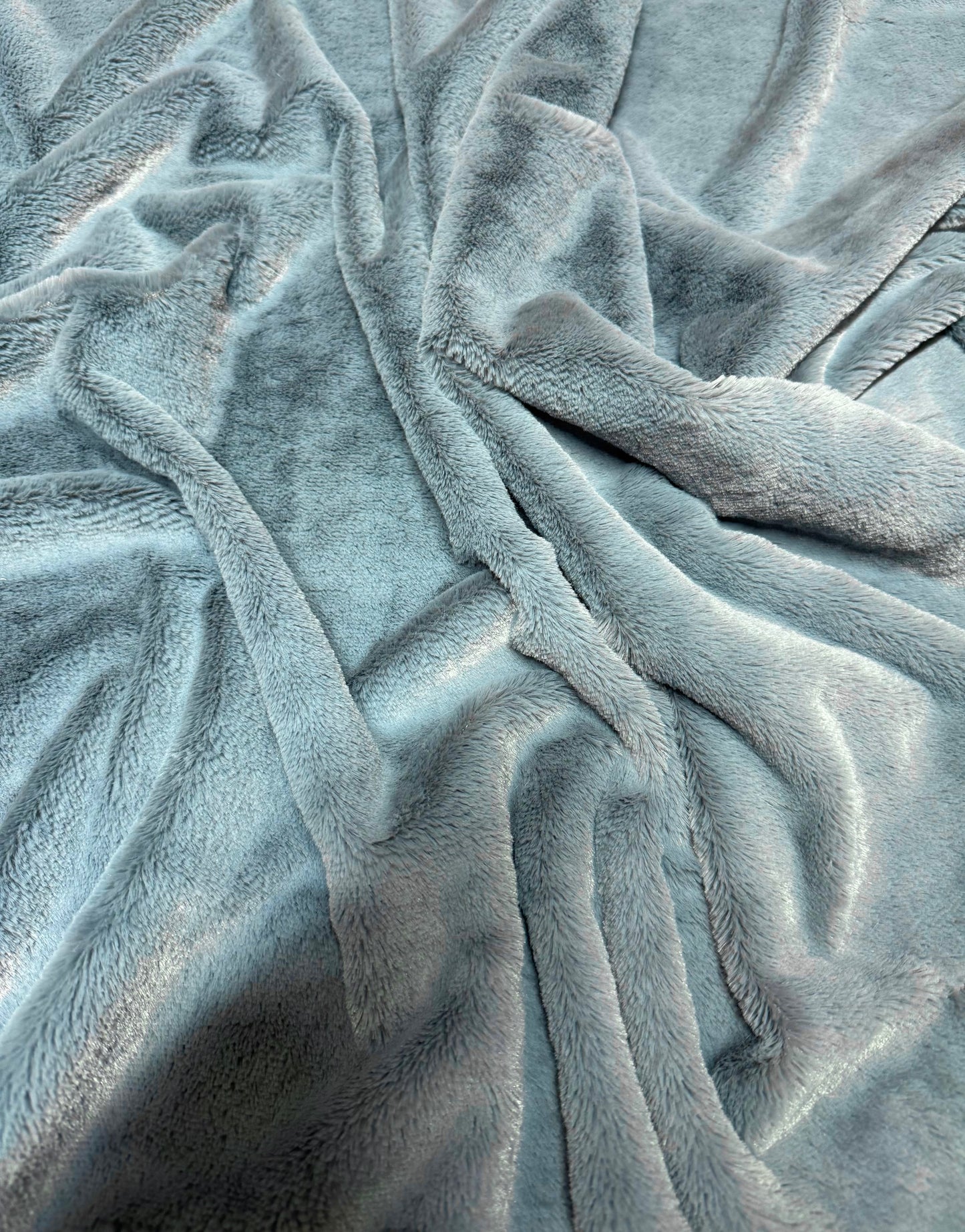 Fausse fourrure bleu gris douce pour couture peluche ours de collection