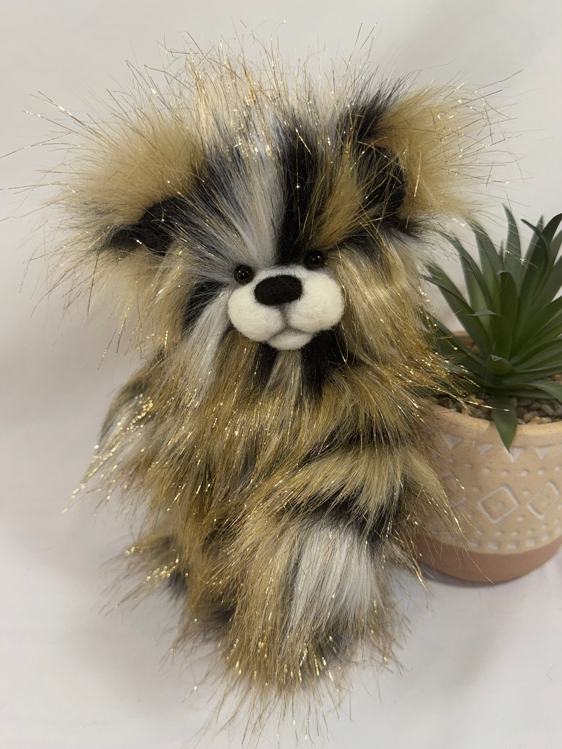 Visage de l'ours de collection Paillette avec yeux de verre et expression douce