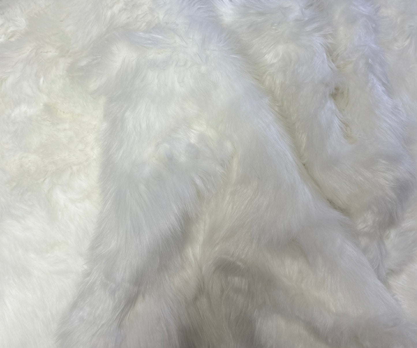 Fourrure synthétique blanche épaisse à poils de 5 cm