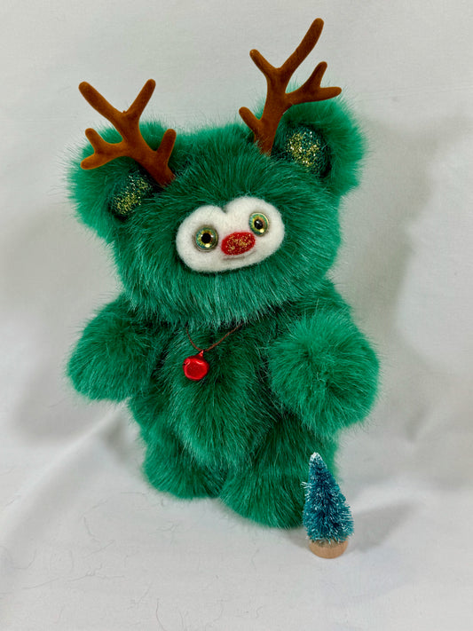 Frimousse de Noël “Anaé” – Peluche de collection articulée 17 cm | yeux en verre & visage feutré