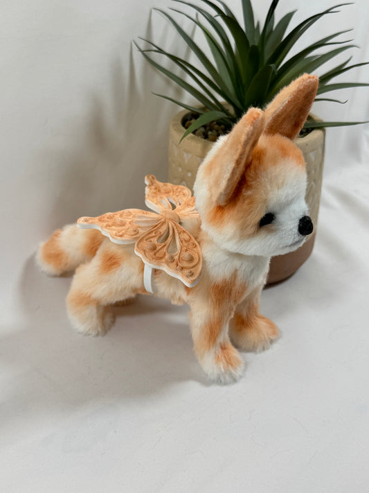 Nouky créature féerique artisanale articulée avec ailes papillon amovibles
