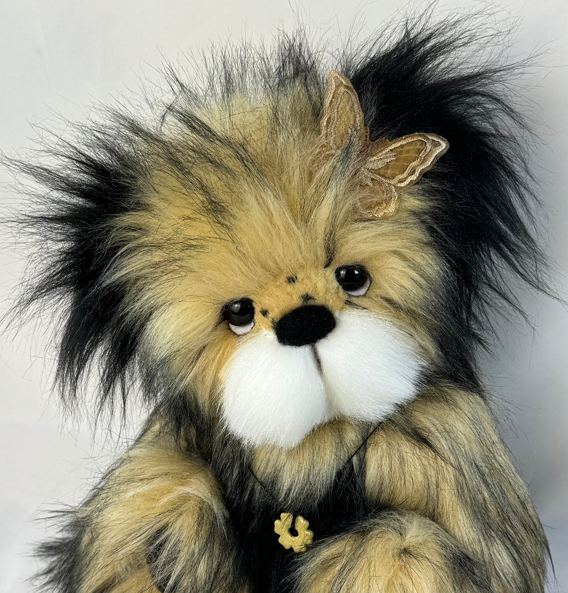 Peluche de collection réaliste 30 cm, ours articulé à l’ancienne avec certificat d’authenticité