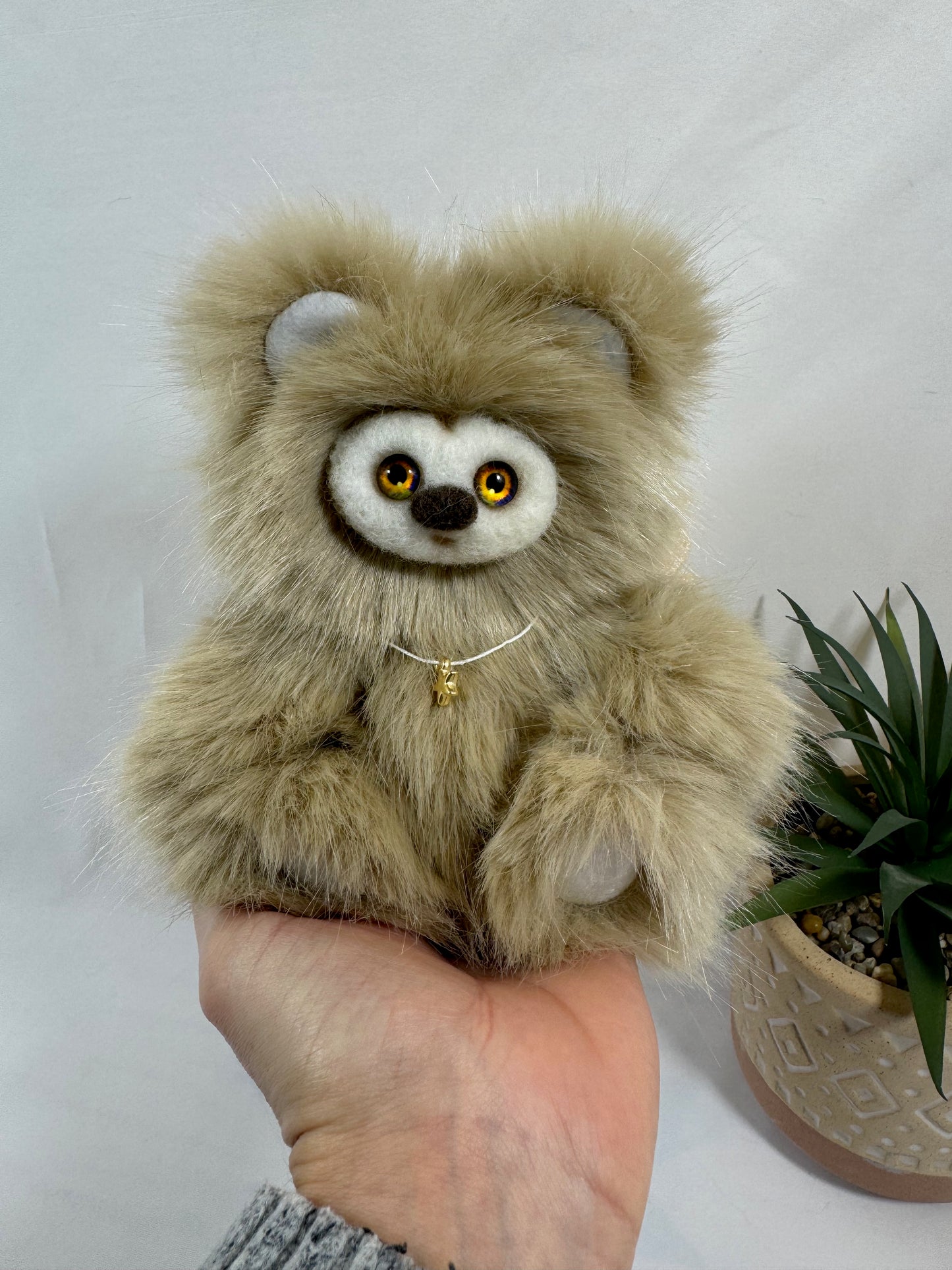 ✨ Frimousse Angel “Elya” – 16 cm – Création artisanale articulée, pièce unique ✨