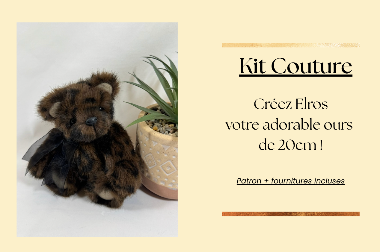 Kit couture ours Elros 20 cm pour créer un ours de collection articulé