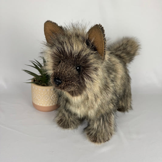 🐺 Looping – Louveteau Réaliste Articulé en Fausse Fourrure | Chiot Chien-Loup de Collection Ooak (33x35 cm)