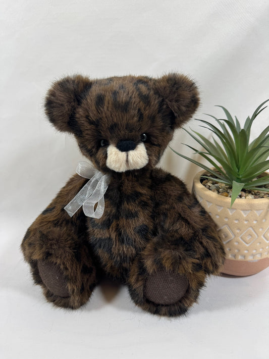 Ours de collection Moka 29 cm articulé à l’ancienne en fausse fourrure brune