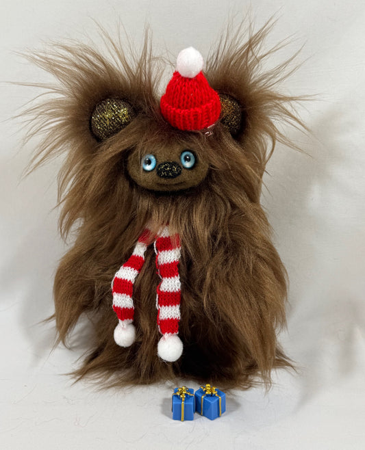 Frimousse de Noël “Twix” – Peluche de collection articulée 16 cm | yeux en verre & visage feutré