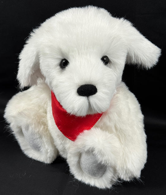 Chien en peluche de collection 30 cm White – fausse fourrure blanche, pièce unique