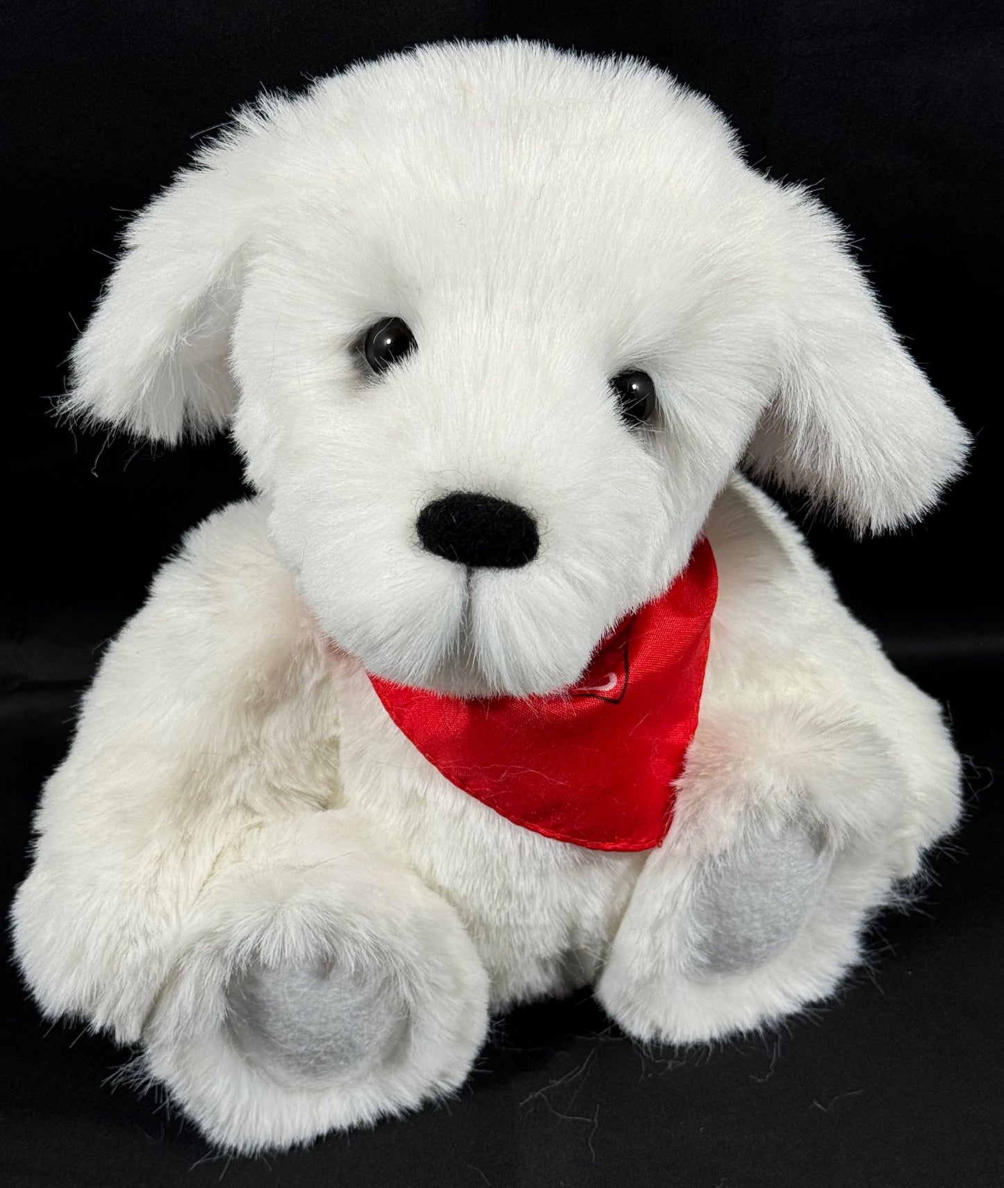 Chien en peluche de collection 30 cm White – fausse fourrure blanche, pièce unique