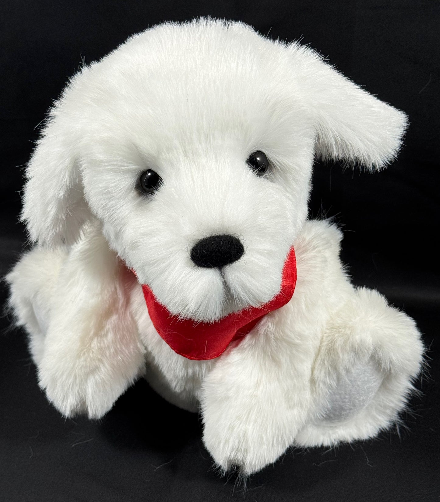 Chien en peluche de collection 30 cm White – fausse fourrure blanche, pièce unique